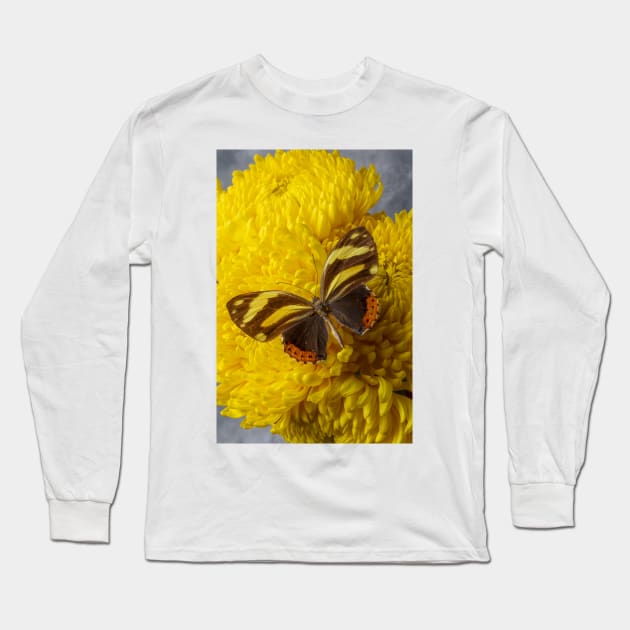 Wonderful Fanciful Yellow Brown Butterfly Long Sleeve T-Shirt by photogarry